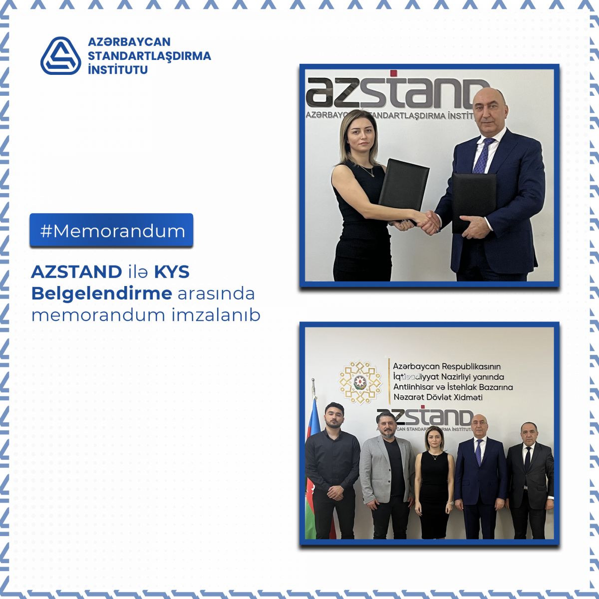 AZSTAND ilə KYS Belgelendirme arasında memorandum imzalanıb