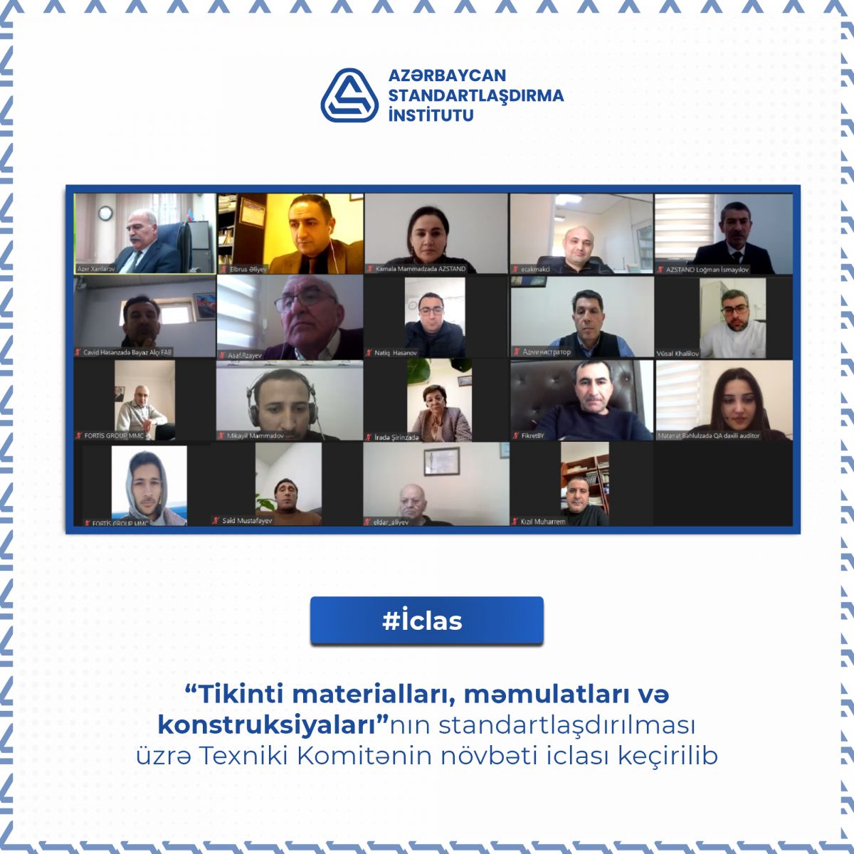 “Tikinti materialları, məmulatları və konstruksiyaları”nın standartlaşdırılması üzrə Texniki Komitənin növbəti iclası keçirilib