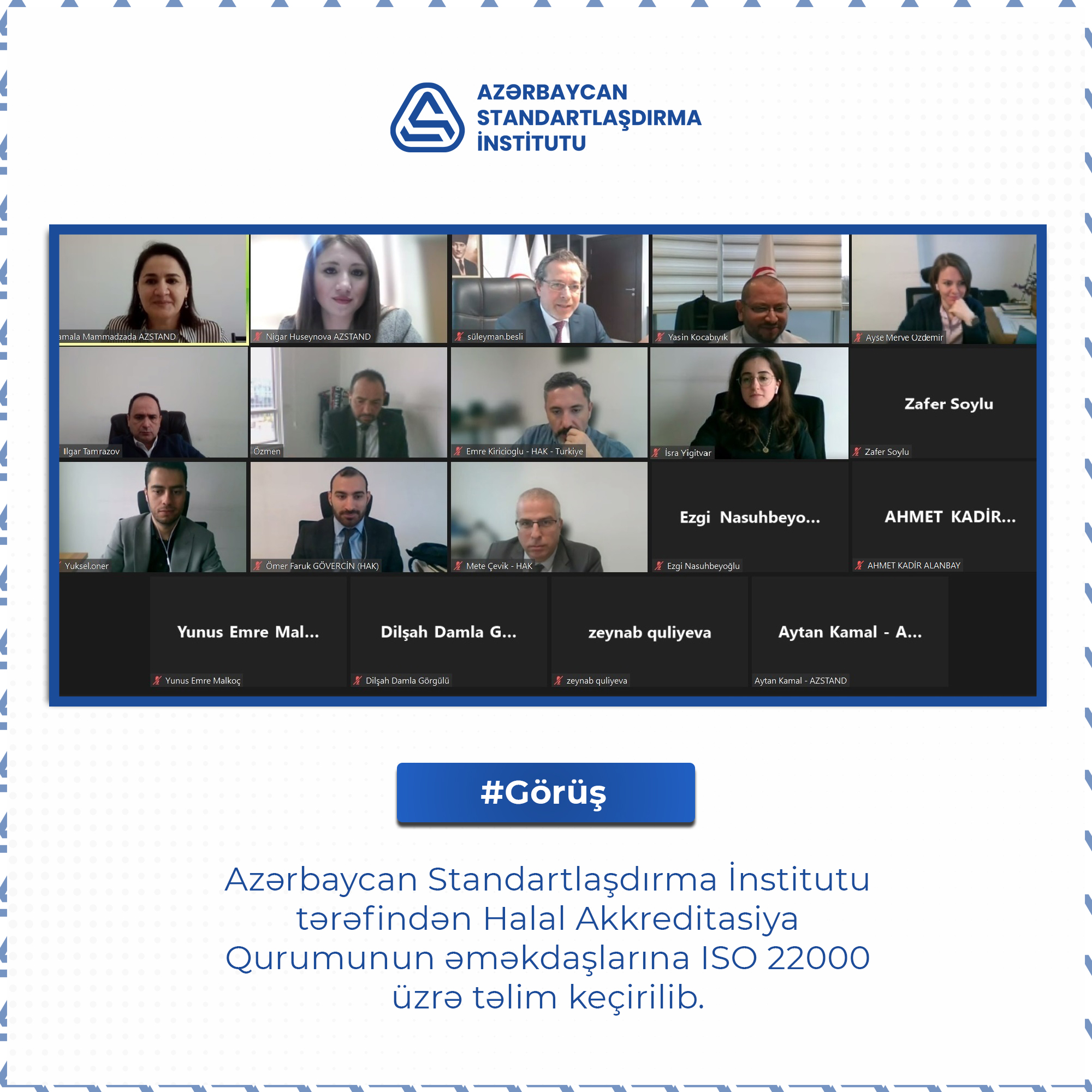 Qida Təhlükəsizliyi İdarəetmə Sistemləri standartı üzrə təlim keçirilib